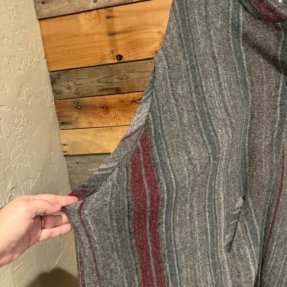 Free People Fringe Boho Blanket Poncho Sweater Duster Wrap Charcoal Gray XS/S - Picture 8 of 15